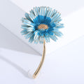 Enamel Daisy Flower Brooch with Gold Stem Four Colors view 8
