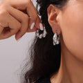 Twisted Rope Knot Hoop Earrings Gold Or Steel Finish view 3