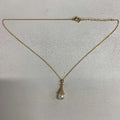 Crystal Teardrop Faux Pearl Pendant Necklace in Two Tones view 6