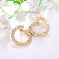 Twisted Clear Crystal Pavé Hoop Earrings in Gold Tone view 3
