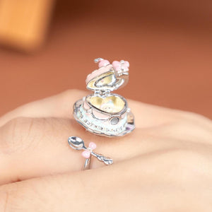 Hinged Teacup Pendant Necklaces And Two Tone Rings
