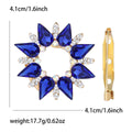 Circular Marquise Crystal Brooch in Red Multicolor and Blue view 7