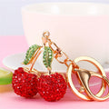 Jeweled Cherry Keychains in Six Pictured Crystal and Enamel Styles view 1