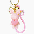 Faux Knit Heart Rabbit Keychains in Six Pictured Color Combinations view 5