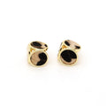 Gold Tone Leopard Pattern Cube Geometric Stud Earrings view 5