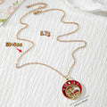 Red Moon and Mushroom Pendant Necklaces in Four Metal Finishes view 4