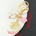 Thirteen Pink Rabbit Blossom Wreath Metal Keychain Designs view 8