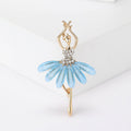 Ballerina Brooch With A Slender Dancer Figure, Crystal Bodice, And Translucent Petal Skirt view 5