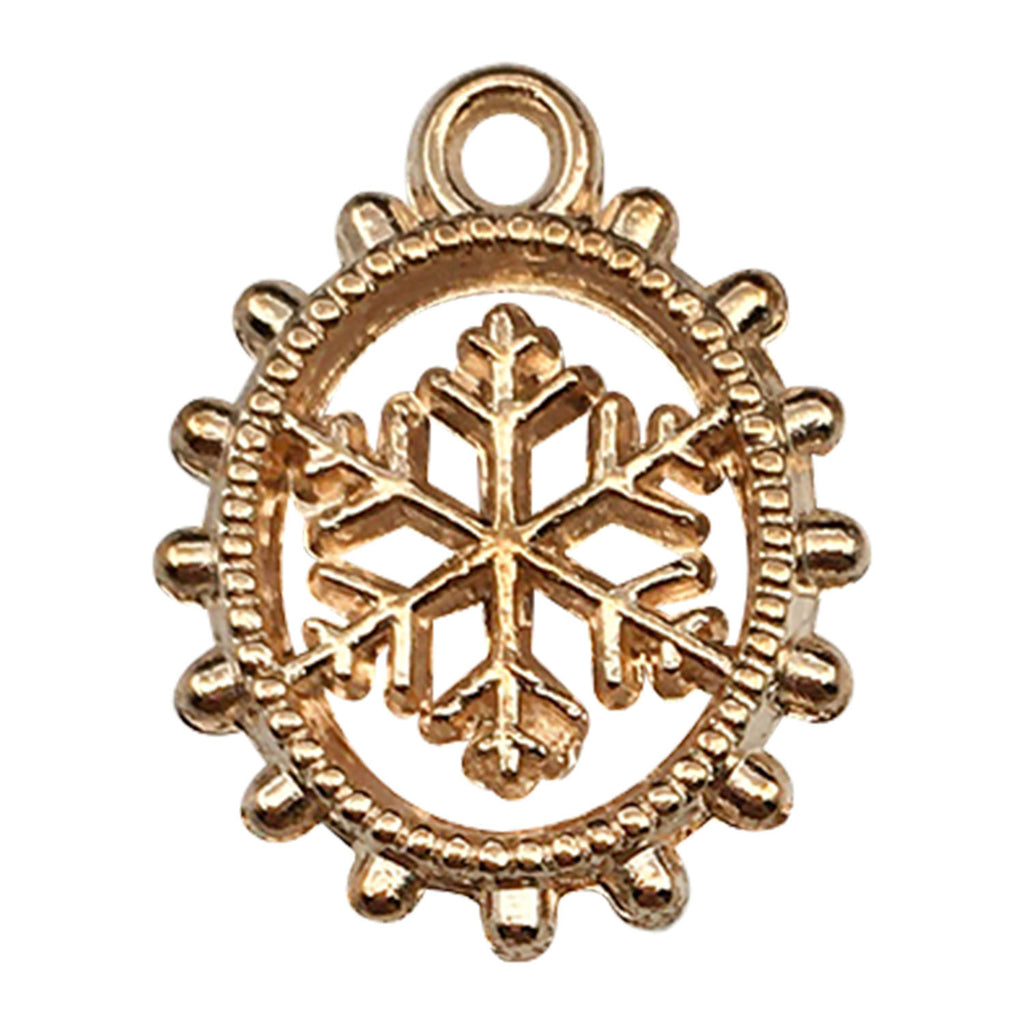 KC Gold Zinc Alloy Christmas Santa Snowflake Bell Charm Pendant for DIY Jewelry Making