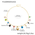 Gold Stainless Steel Paperclip Multi-Charm Resin Mushroom Necklace view 12