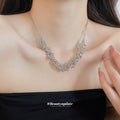 Irregular Branch Link Necklace Bracelet and Earrings in Two Tones view 4