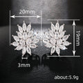 White Gold Marquise Zircon Flower Cluster Stud Earrings view 4