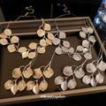 Textured Leaf Branch Necklace In Gold Tone Or Silver Tone view 2