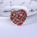 Crystal Lattice Heart Brooch in Black and Red Colorways view 7