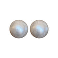 White Round Pearl Look Stud Earrings in Three Sizes view 5