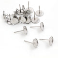 Round Flat Pad Earring Posts in Three Disc Sizes for Jewelry Making view 4