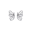Silver Open Butterfly Wing Delicate No Pierce Ear Clips view 5