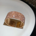 Wide Rhinestone Mesh Open Cuff Bangle Bracelets Nine view 10