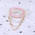 Crystal Circle Brooch with Pearl and Draped Chains view 2
