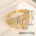 Gold Filigree Openwork Clear Center Stone Ring Sizes 6-10 view 4