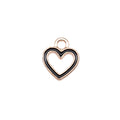 Open Heart Enamel Charms in White Red and Black Colorways view 6