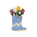 Blue Flower Enamel Metal Brooch Pin for Jackets and Lapels view 1
