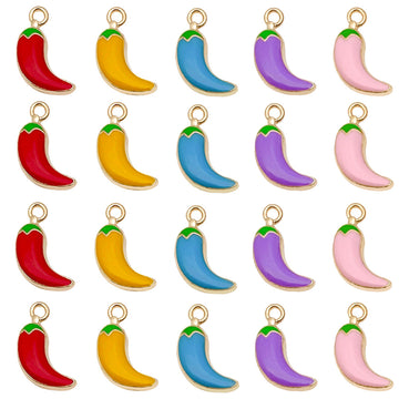 Colorful Chili Pepper Metal Charms with 39 Listed Options