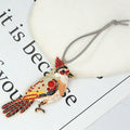 Red Rhinestone Cardinal Bird Ornament Enamel Metal Hanger view 7