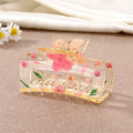 Transparent Resin Pressed Flower Rectangular Hair Claw Clips view 7