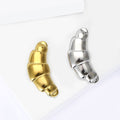 Polished Croissant Brooch in Two Metal Tones for Jackets Scarves and Lapels view 3