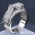 Silver-Tone Square Halo Ring with Split Pavé Shank view 4