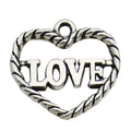 Antique Silver Heart Metal Charms with 26 Listed Options view 12