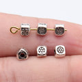 4.8x4.6x4.5mm 0.4g Antique Silver Zinc Alloy Round Textured Triangle Loose Metal Beads for Jewelry Making