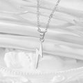 Silver Tone Long Lightning Bolt Necklace and Huggie Earrings view 6