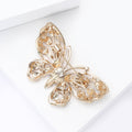 Gold Openwork Butterfly Brooch Multicolor Cabochons view 4