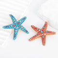 Starfish Crystal Enamel Two Designs Metal Brooch Pin view 5