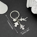 Silver Tone Soccer and Football Theme Keychains with Metal Hardware view 1