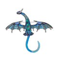 Purple Silver Tone Winged Dragon Crystal Enamel Five Designs Metal Brooch Pin view 7