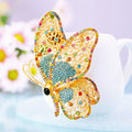 Hollow Multicolor Crystal Butterfly Keychain with Blue Center Panels view 2