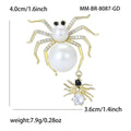 Pearl Body Spider Brooch With Smaller Hanging Spider Charm view 4