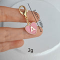 Pink Enamel Heart Letter Charms A-Z With Gold Lobster Clasp Pendant view 3