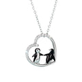 Silver Tone Heart Frame Penguin Pair Pendant Necklace view 5
