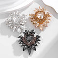 Gold Tone Flower Crystal Three Designs Metal Brooch Pin 5 x 5.5 cm view 4
