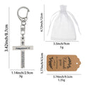 Silver Philippians 4:13 Cross Tag Clasp Keychain and Attached Hardware view 2