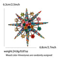 Eight Point Crystal Starburst Brooch In Four Colorways view 8