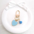 Enamel Heart Bell Keychains Gold Lobster Clasp 4 Colors view 4