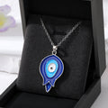 Gold and Silver Tone Enamel Evil Eye Pendant Necklaces view 6