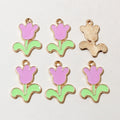 Enamel Flower Pair Charms in Seven Color Styles for Jewelry view 7
