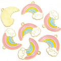 Rainbow and Heart Enamel Charms in Eight Color Combinations view 12