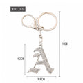 Silver Rhinestone Letter Keychain Initial Metal Bag Charm view 5